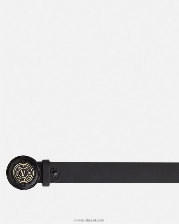 acessórios P2TX2484 Versace cinto com emblema em V preto homens