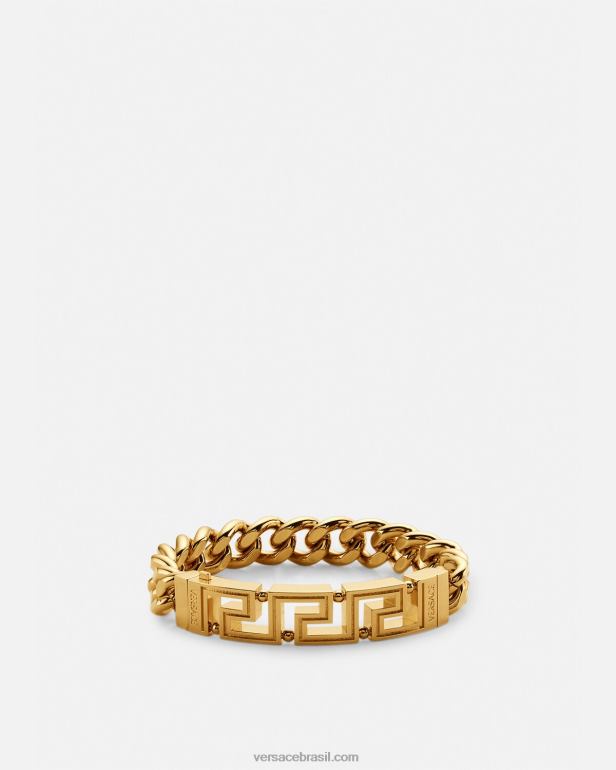 acessórios P2TX1685 Versace pulseira de corrente grega ouro homens