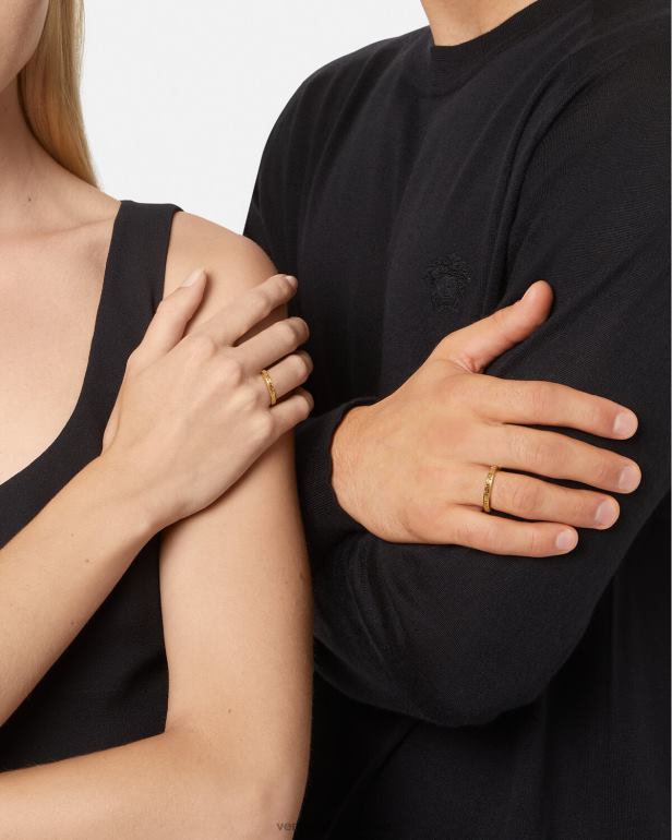 acessórios P2TX1686 Versace chaveiro grego gravado ouro homens