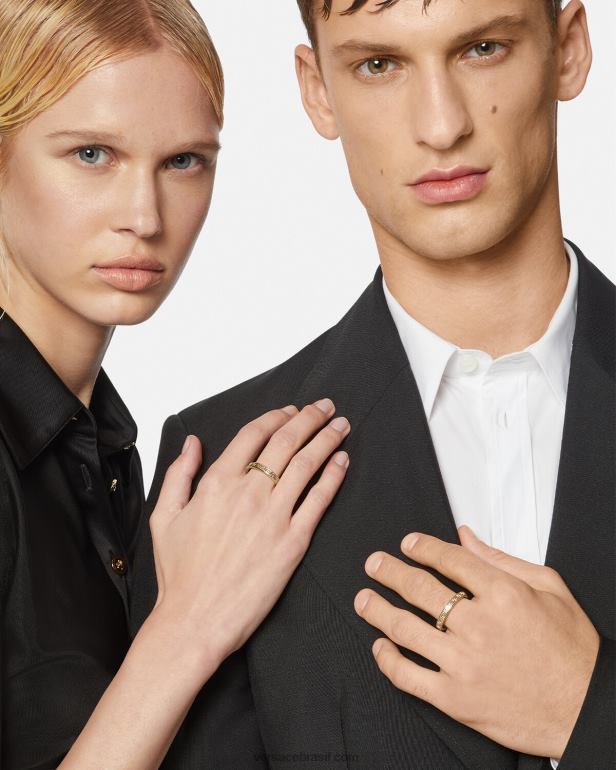 acessórios P2TX1687 Versace chaveiro grego gravado ouro homens