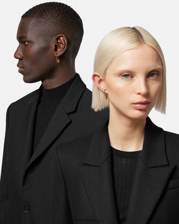 acessórios P2TX1690 Versace brincos de alfinete de segurança ouro homens