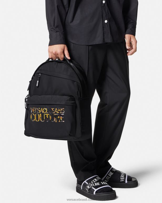 acessórios P2TX2491 Versace mochila de alta costura com logo multicolorido homens