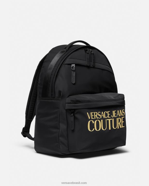 acessórios P2TX2492 Versace mochila de alta costura com logo ouro Preto homens