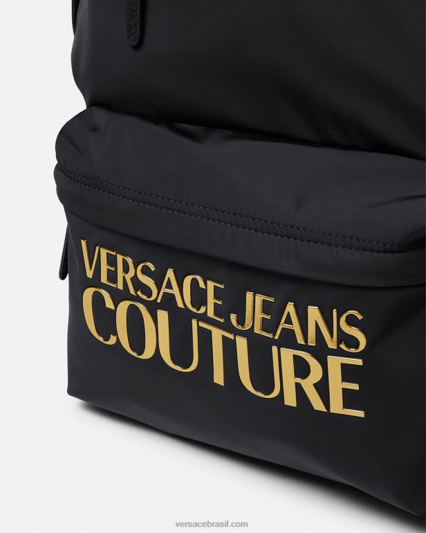 acessórios P2TX2492 Versace mochila de alta costura com logo ouro Preto homens