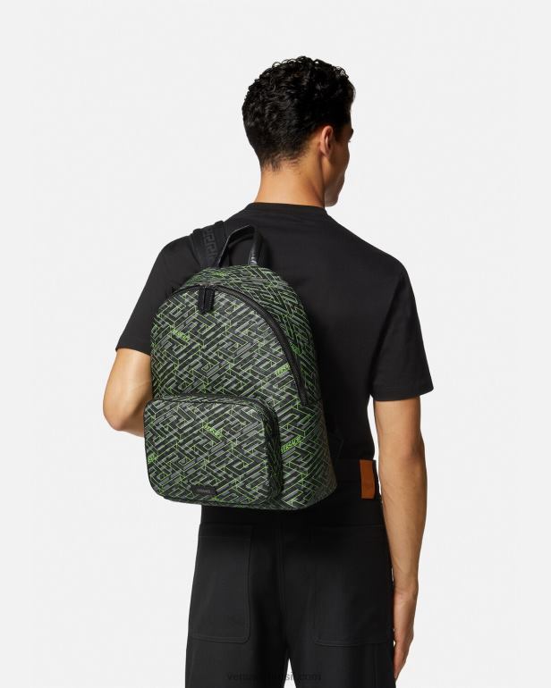 bolsas P2TX1488 Versace mochila la greca assinatura imprimir homens