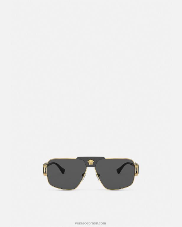 acessórios P2TX1672 Versace óculos de sol aviador de projeto especial preto homens