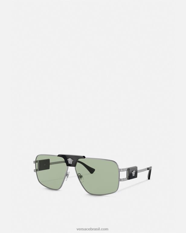 acessórios P2TX1675 Versace óculos de sol quadrados de projeto especial onul homens