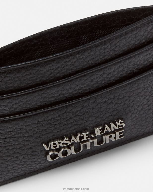 acessórios P2TX2488 Versace titular do cartão de logotipo preto homens