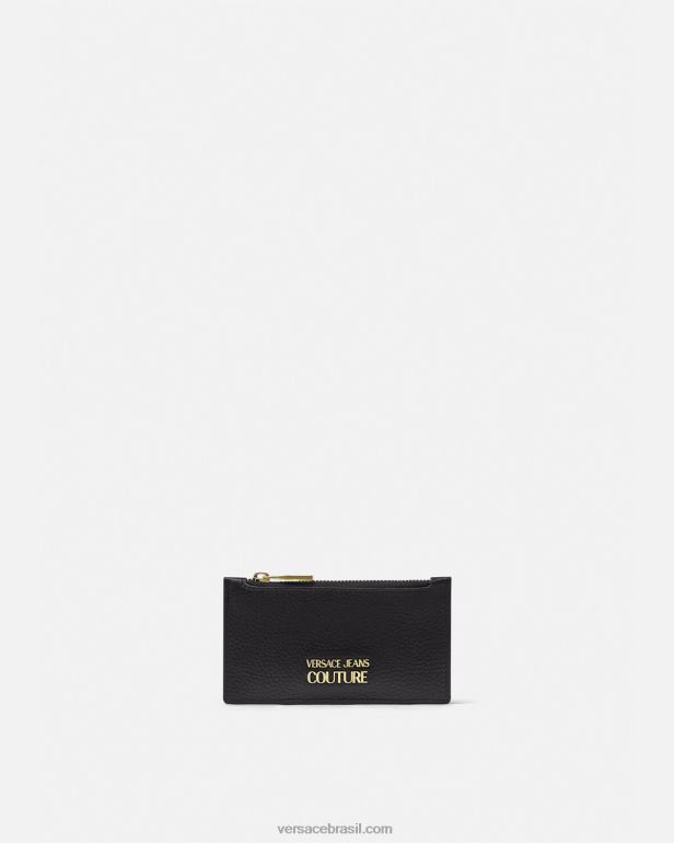 acessórios P2TX2489 Versace titular do cartão de logotipo preto homens