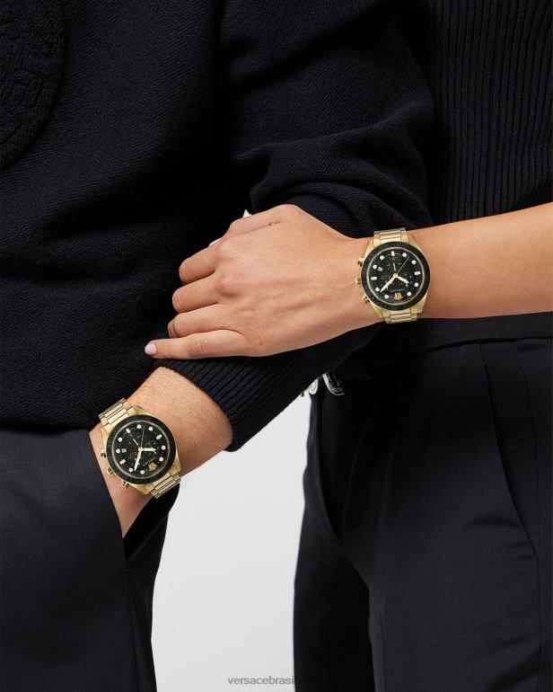 acessórios P2TX1704 Versace relógio greca dome crono pênalti homens