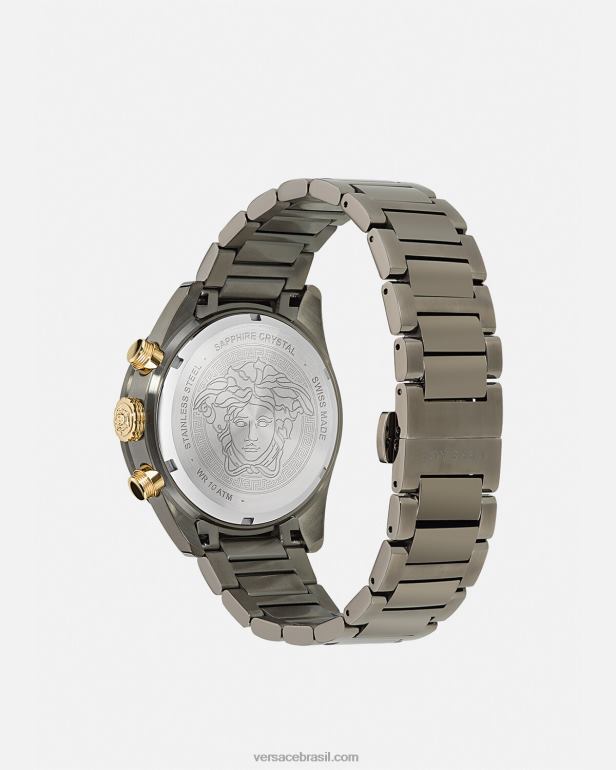 acessórios P2TX1705 Versace relógio greca dome crono pênalti homens