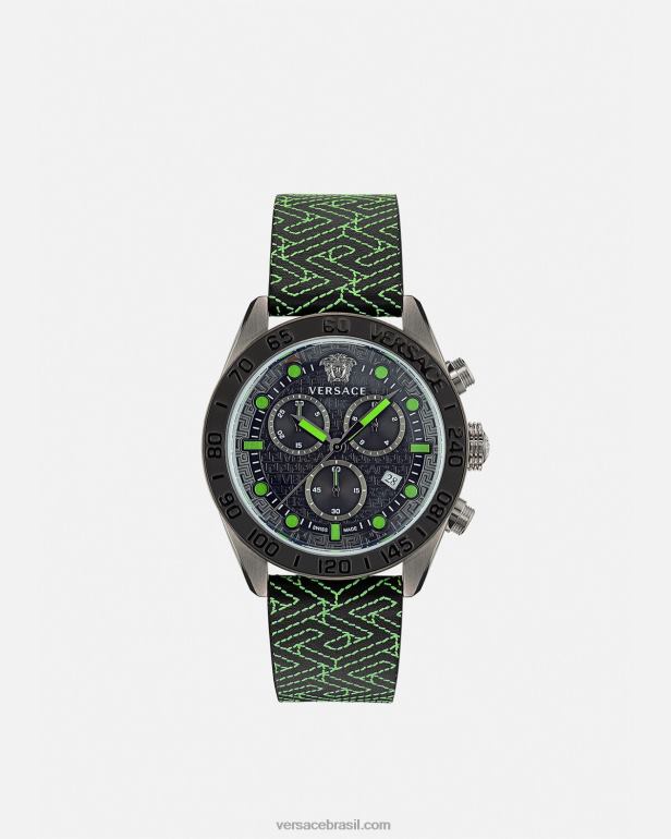 acessórios P2TX1706 Versace relógio greca dome crono pênalti homens