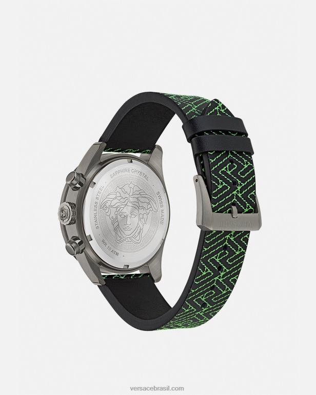 acessórios P2TX1706 Versace relógio greca dome crono pênalti homens