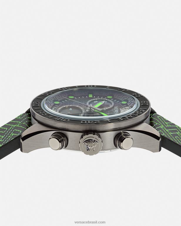 acessórios P2TX1706 Versace relógio greca dome crono pênalti homens
