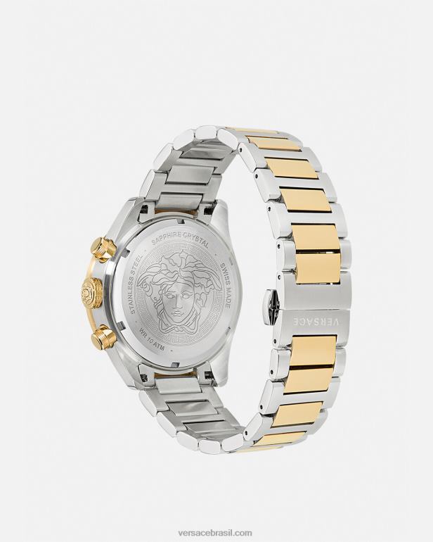 acessórios P2TX1707 Versace relógio greca dome crono pênalti homens