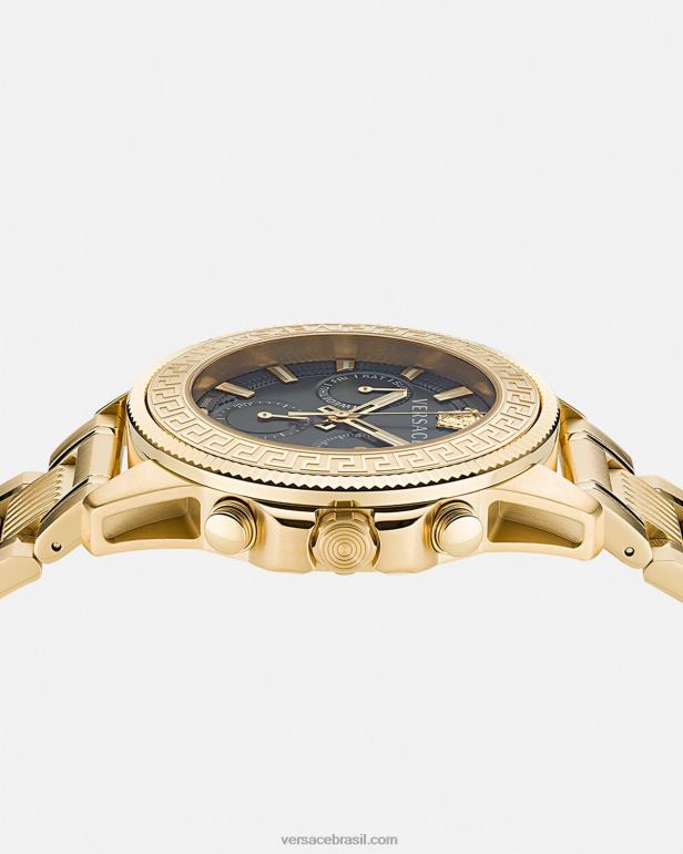 acessórios P2TX1709 Versace relógio cronógrafo de ação greca pênalti homens