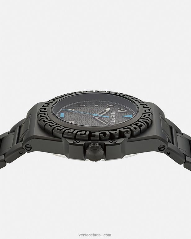 acessórios P2TX1711 Versace relógio de reação Greca preto homens