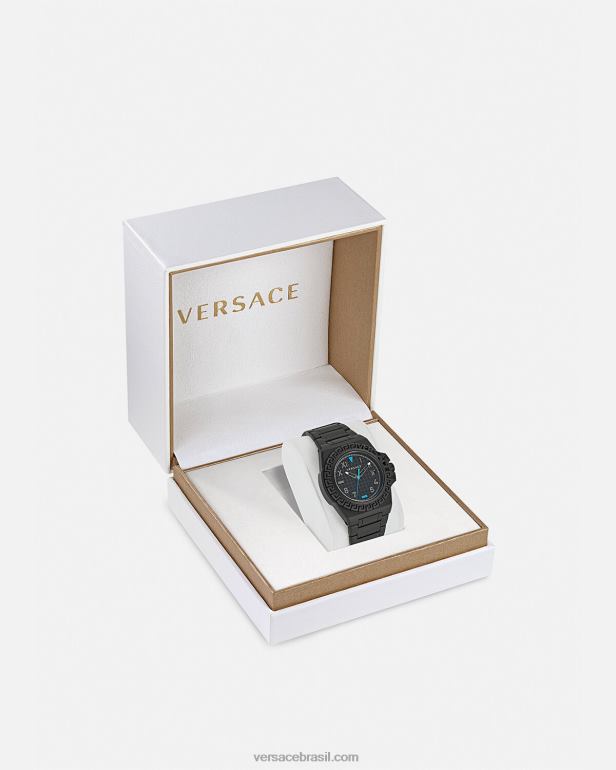 acessórios P2TX1711 Versace relógio de reação Greca preto homens