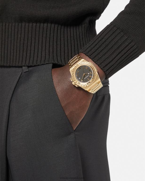 acessórios P2TX1712 Versace relógio de reação Greca pênalti homens