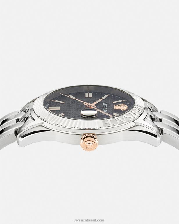 acessórios P2TX1713 Versace relógio grego pênalti homens