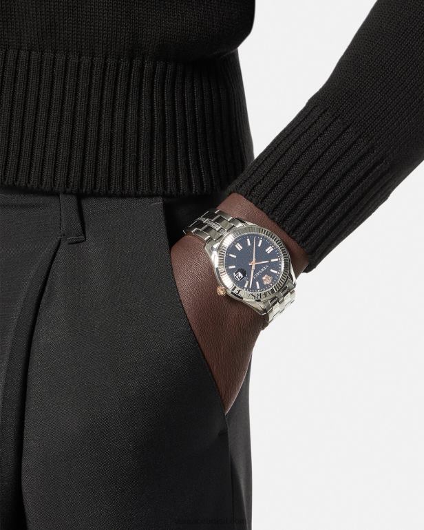 acessórios P2TX1713 Versace relógio grego pênalti homens