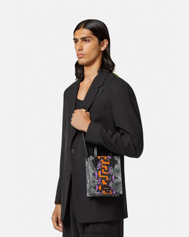 bolsas P2TX1474 Versace bolsa crossbody com estampa python greca multicolorido homens