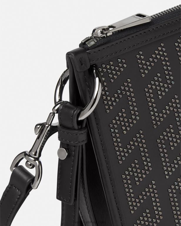 bolsas P2TX1475 Versace bolsa crossbody Greca com tachas preto homens