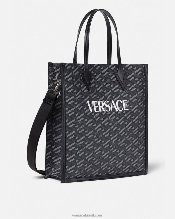 bolsas P2TX1477 Versace bolsa tote alta com assinatura la greca imprimir homens