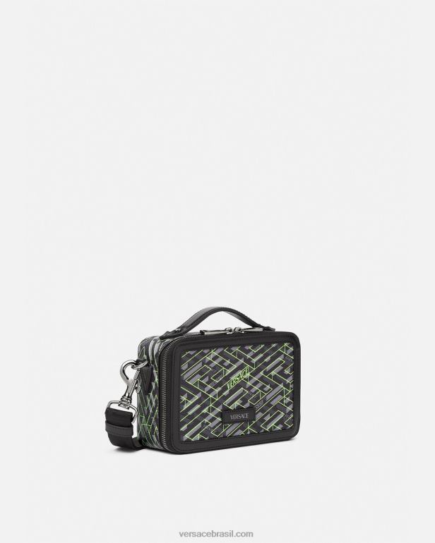 bolsas P2TX1478 Versace bolsa carteiro pequena com assinatura la greca imprimir homens