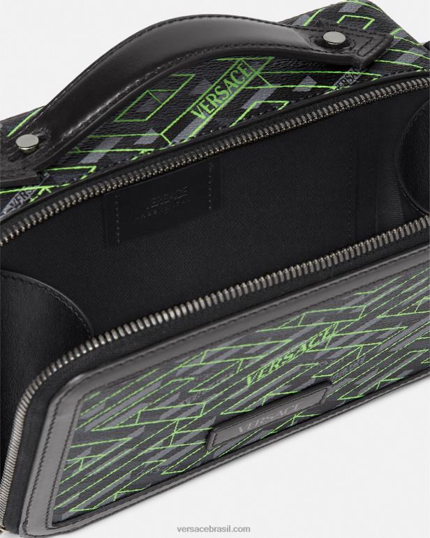 bolsas P2TX1478 Versace bolsa carteiro pequena com assinatura la greca imprimir homens