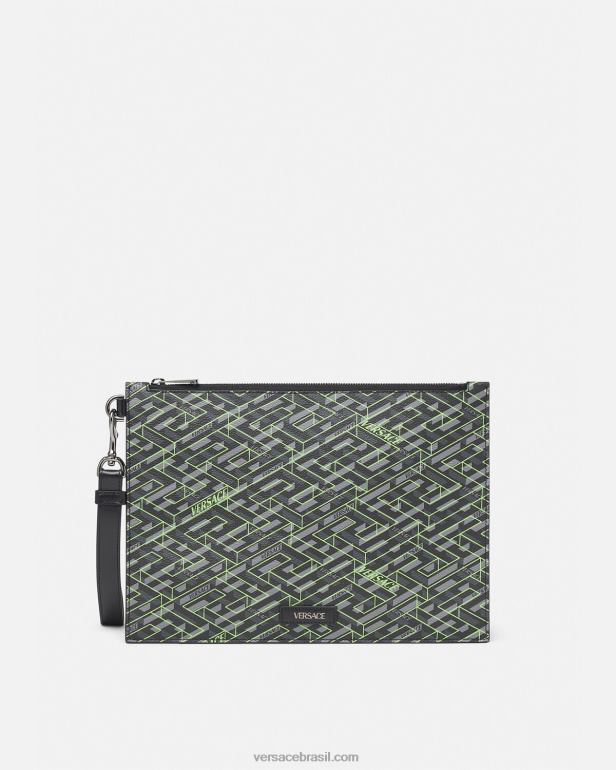 bolsas P2TX1480 Versace bolsa com assinatura la greca imprimir homens