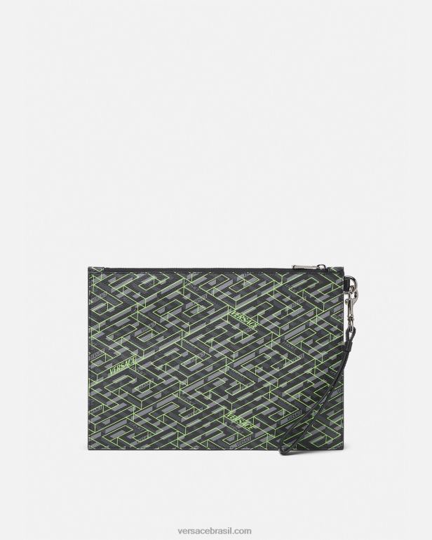 bolsas P2TX1480 Versace bolsa com assinatura la greca imprimir homens