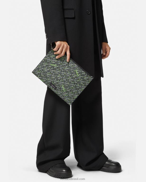 bolsas P2TX1480 Versace bolsa com assinatura la greca imprimir homens