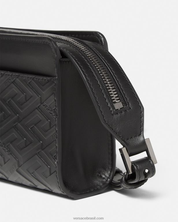 bolsas P2TX1481 Versace bolsa carteiro com assinatura la greca preto homens