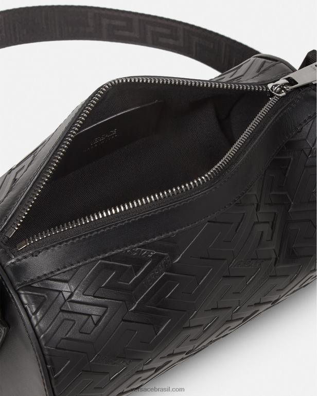 bolsas P2TX1482 Versace bolsa carteiro com assinatura la greca preto homens