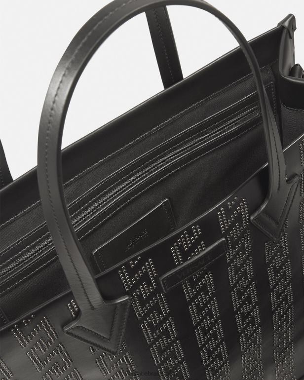 bolsas P2TX1489 Versace bolsa tote alta greca com tachas preto homens