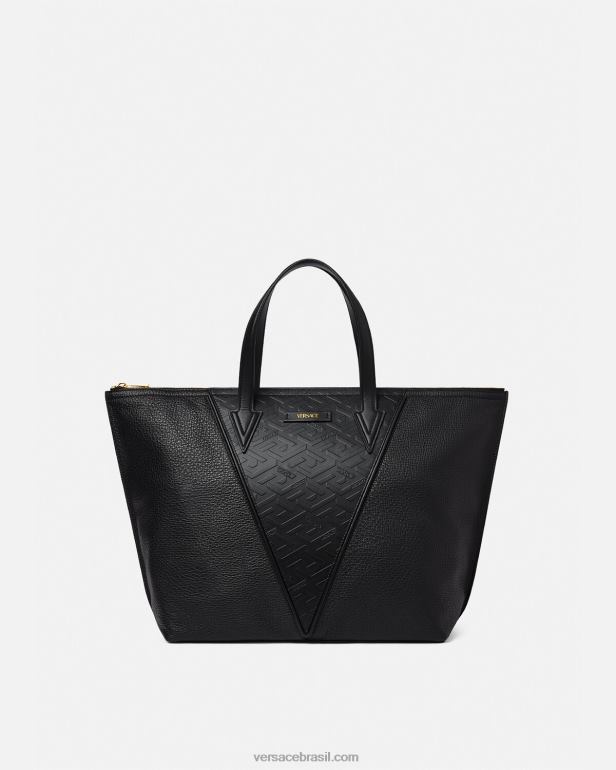 bolsas P2TX1490 Versace bolsa tote com assinatura v greca preto homens
