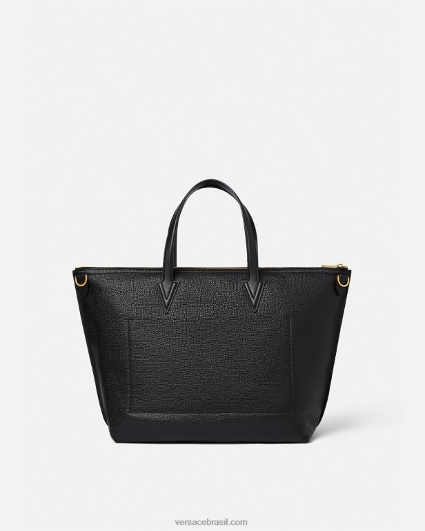 bolsas P2TX1490 Versace bolsa tote com assinatura v greca preto homens