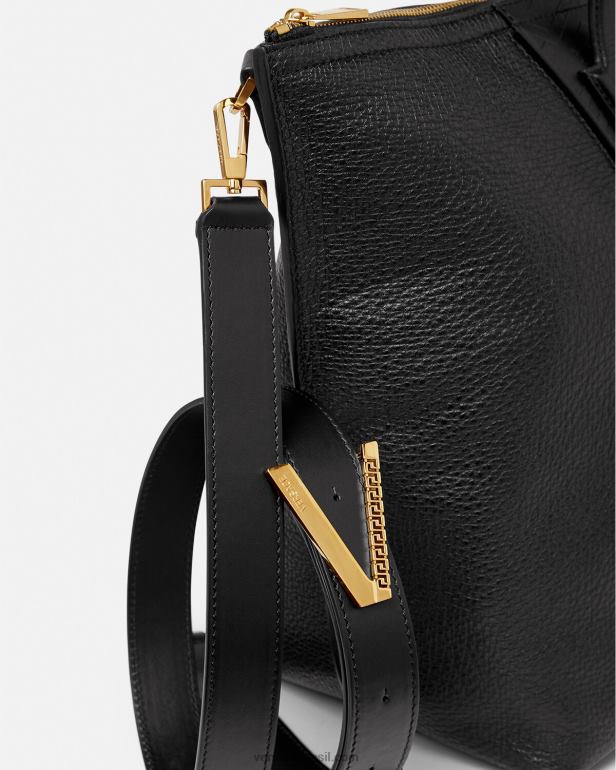 bolsas P2TX1490 Versace bolsa tote com assinatura v greca preto homens