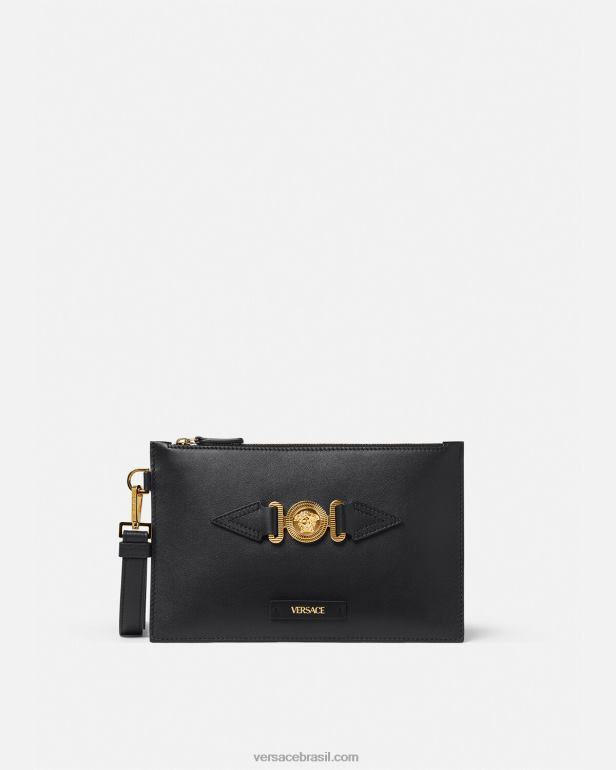 bolsas P2TX1463 Versace bolsa pequena medusa biggie preto homens