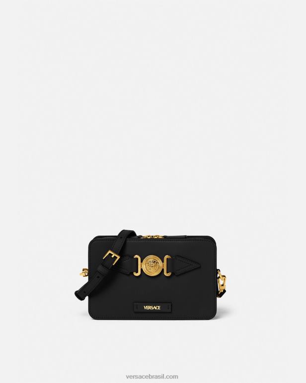bolsas P2TX1464 Versace bolsa mensageiro pequena medusa biggie preto homens