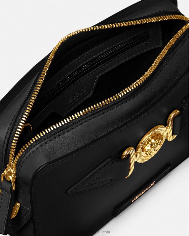 bolsas P2TX1464 Versace bolsa mensageiro pequena medusa biggie preto homens