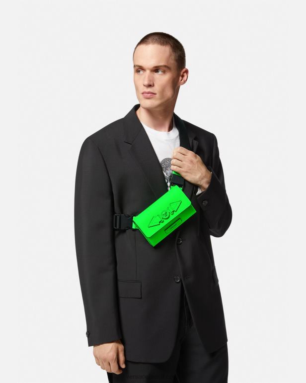 bolsas P2TX1473 Versace bolsa de cinto medusa biggie verde homens