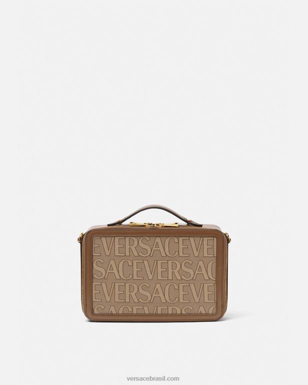 bolsas P2TX1497 Versace bolsa mensageiro completa marrom homens