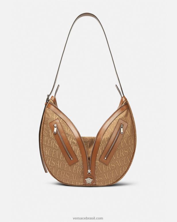 bolsas P2TX1499 Versace todo repetido saco grande hobo marrom homens