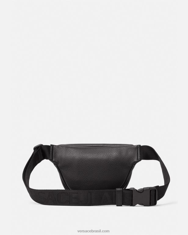 bolsas P2TX2471 Versace bolsa de cinto com logotipo preto homens