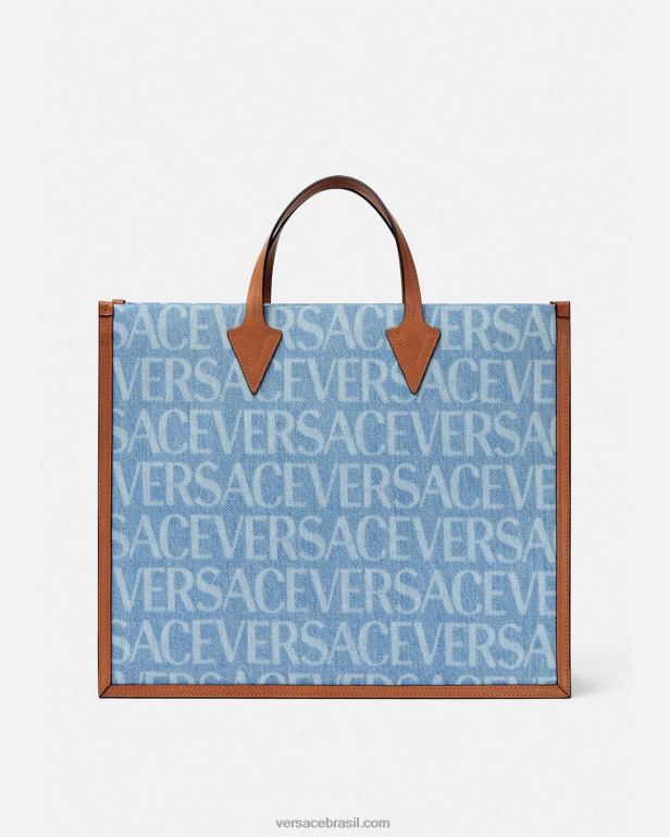 bolsas P2TX1505 Versace bolsa toda jeans azul homens