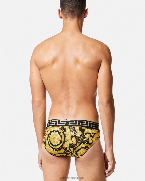 roupas íntimas e moda praia P2TX1769 Versace cuecas barroco preto homens
