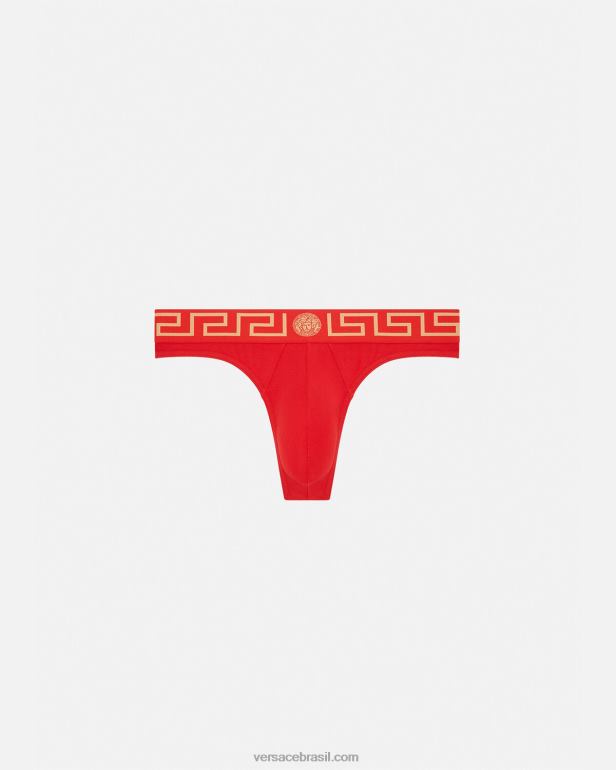 roupas íntimas e moda praia P2TX1771 Versace tanga fronteiriça greca vermelho homens
