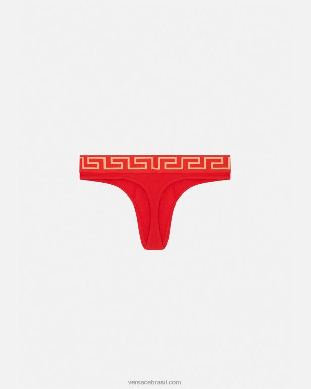 roupas íntimas e moda praia P2TX1771 Versace tanga fronteiriça greca vermelho homens